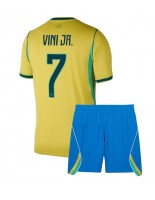 Brazílie Vinicius Junior #7 Domácí dres pro děti MS 2026 Krátký Rukáv (+ trenýrky)